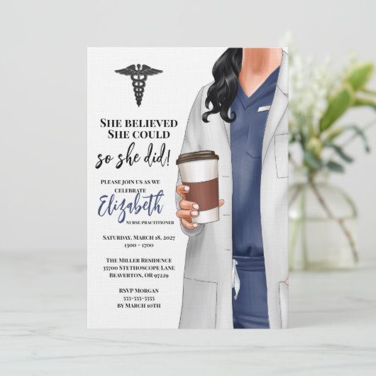 ホワイトコートメディカルスクール卒業招待状 招待状 (スタンド正面)