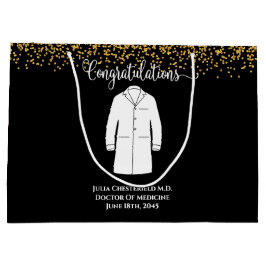 ホワイトコート医師おめでとう ラージペーパーバッグ