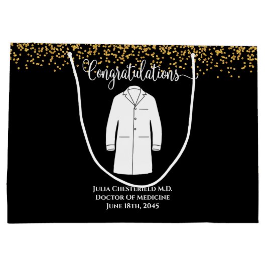 ホワイトコート医師おめでとう ラージペーパーバッグ (裏面)