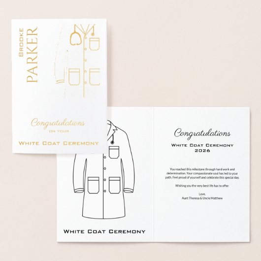 ホワイトコート式おめでとう新医師 箔カード (ディスプレー)