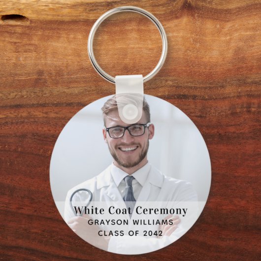 ホワイトコート式の医療写真 キーホルダー (正面)