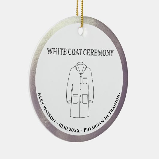 ホワイトコート式医師モノグラムの セラミックオーナメント (右)