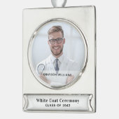 ホワイトコート式医療写真オーナメント シルバープレートバナーオーナメント (左)