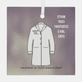 ホワイトコート式記念歯科医 ガラスオーナメント (裏面)