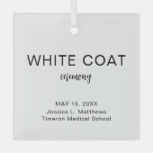 ホワイトコート式金ゴールド医療品、ラウンドギフト ガラスオーナメント (正面)