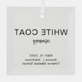 ホワイトコート式金ゴールド医療品、ラウンドギフト ガラスオーナメント (裏面)