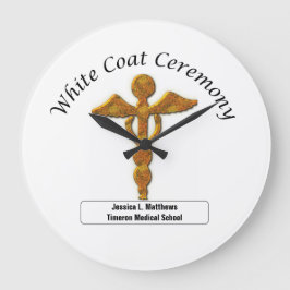 ホワイトコート式金ゴールド医療用丸い贈り物 ラージ壁時計