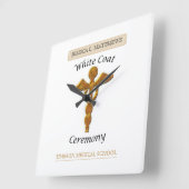 ホワイトコート式金ゴールド医療用角形ギフトアイテム スクエア壁時計 (傾斜)