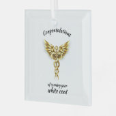 ホワイトコート式金ゴールド医療 ガラスオーナメント (正面左)