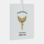 ホワイトコート式金ゴールド医療 ガラスオーナメント (正面右)