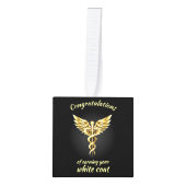 ホワイトコート式金ゴールド医療 キューブオーナメント (正面)