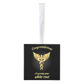 ホワイトコート式金ゴールド医療 キューブオーナメント (右)