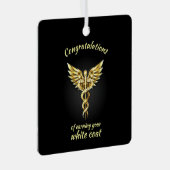 ホワイトコート式金ゴールド医療 メタルオーナメント (正面右)