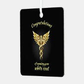 ホワイトコート式金ゴールド医療 メタルオーナメント (正面左)