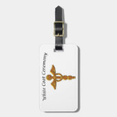 ホワイトコート式金ゴールド医療、ラベル ラゲッジタグ (正面縦)