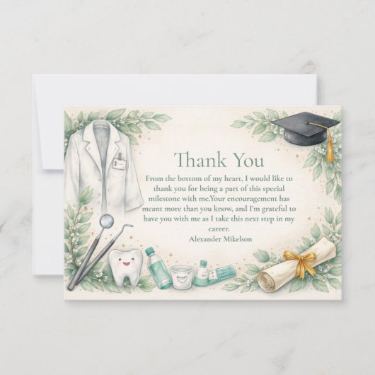 ホワイトコート歯科医卒業祝賀会 サンキューカード (正面)