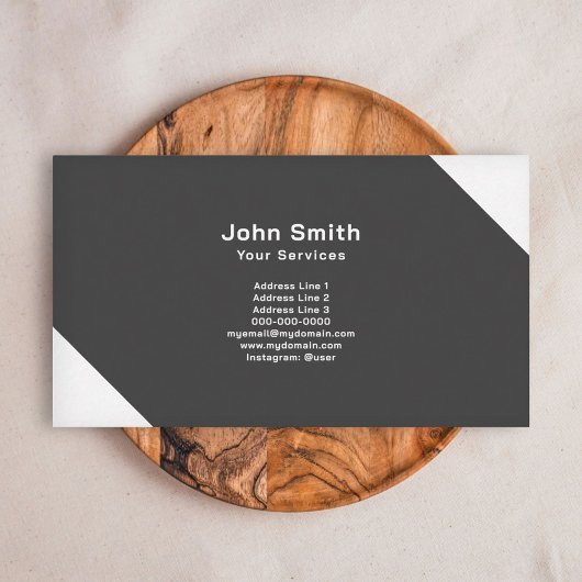 ホワイトコーナー、ミニマリストブラック 名刺