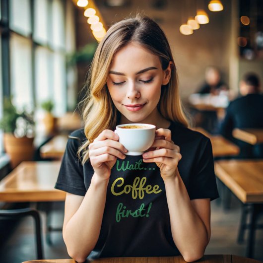 ホワイトコーヒーおもしろいと待ちコーヒー最初の引用文文字 Tシャツ