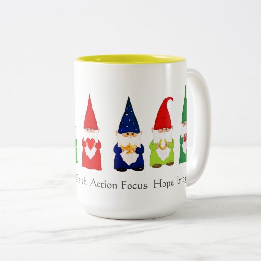 ホワイトコーヒーマグの7つのクリスマス格言 ツートーンマグカップ (正面右)