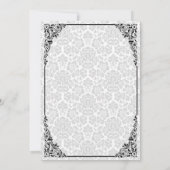 ホワイトゴシックダマスビクトリアンク結婚式招待状 招待状 (裏面)