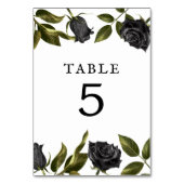 ホワイトゴシックブラックバラブライダルシャワー テーブルナンバー (裏面)