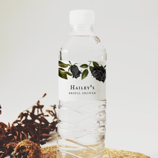 ホワイトゴシック フローラル ブライダルシャワー ペットボトルラベル