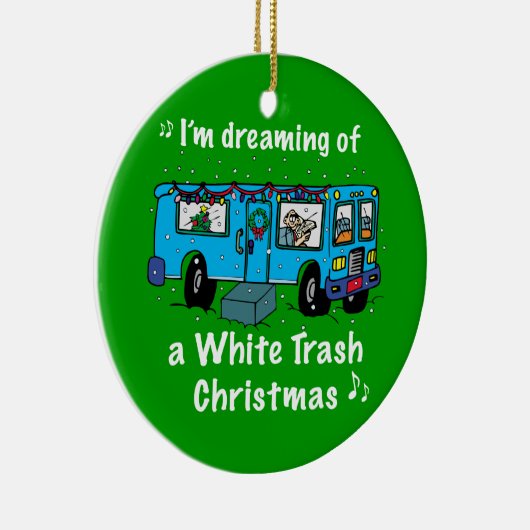 ホワイトゴミのクリスマス セラミックオーナメント (右)
