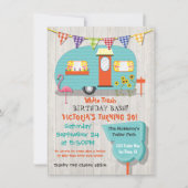 ホワイトゴミ誕生日bashパーティの招待状 招待状 (正面)