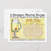 ホワイトゴミ類レモンドロップジョークマーティーニレシピポストカー ポストカード (正面/裏面)