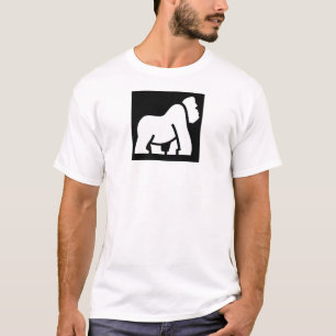 ホワイトゴリラブラックスクエアカスタマイズ可能フェスティバル Tシャツ