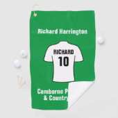 ホワイトゴルフタオルのサッカーシャツ ゴルフタオル (インサイチュ)