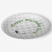 ホワイトゴルフバルウィズクラブ誕生日紙プレート ペーパープレート (アングル)