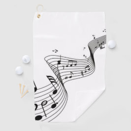 ホワイトゴルフヘッドカバー付きミュージックノート ゴルフタオル