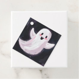 ホワイトゴーストのかわいいハロウィンパーティー フェイバータグ