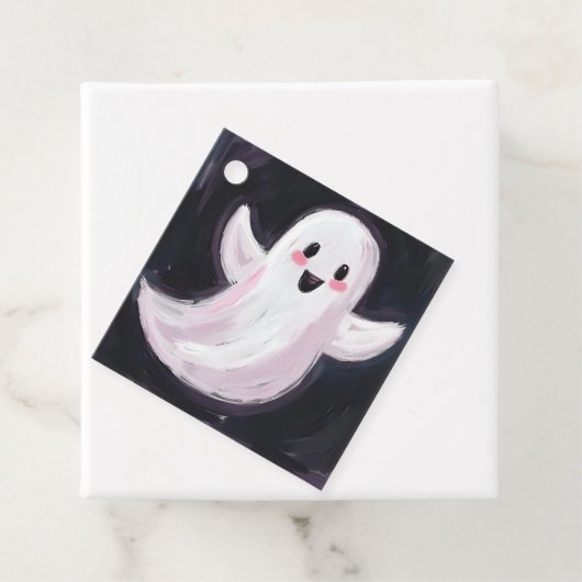 ホワイトゴーストのかわいいハロウィンパーティー フェイバータグ (インサイチュ)
