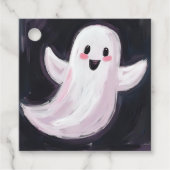ホワイトゴーストのかわいいハロウィンパーティー フェイバータグ (正面)