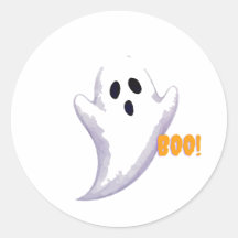 ホワイトゴーストのハロウィンステッカー | かわいい怖いお化け