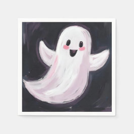ホワイトゴースト かわいい ハロウィンパーティー スタンダードカクテルナプキン