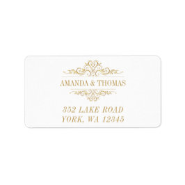 ホワイトゴールデンエレガントフレーム住所 シール