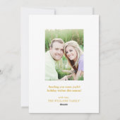 ホワイトゴールデンジョイモダンフォトホリデーカード シーズンカード (裏面)