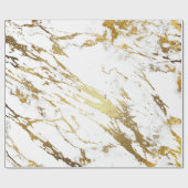 ホワイトゴールデンストロークマーブルシャイニーグラム抽象芸術VIP ラッピングペーパー (フラット)