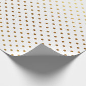 ホワイトゴールデンデリケートスモール水玉模様紙吹雪 ラッピングペーパー (角)