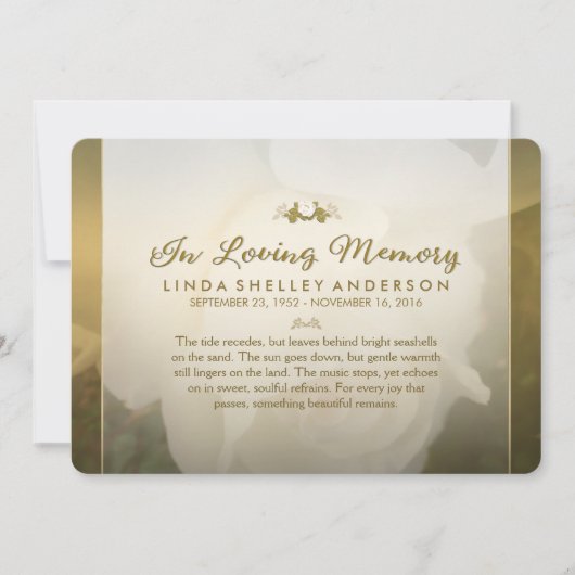 ホワイトゴールデンバラ追悼招待状 招待状 (正面)