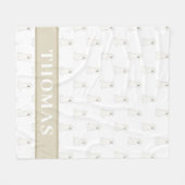 ホワイトゴールデンパーソナライズされたドードルドッグ フリースブランケット (正面(横))