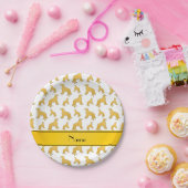 ホワイトゴールデンパーソナライズされたレトリバー犬の名前 ペーパープレート (パーティー)