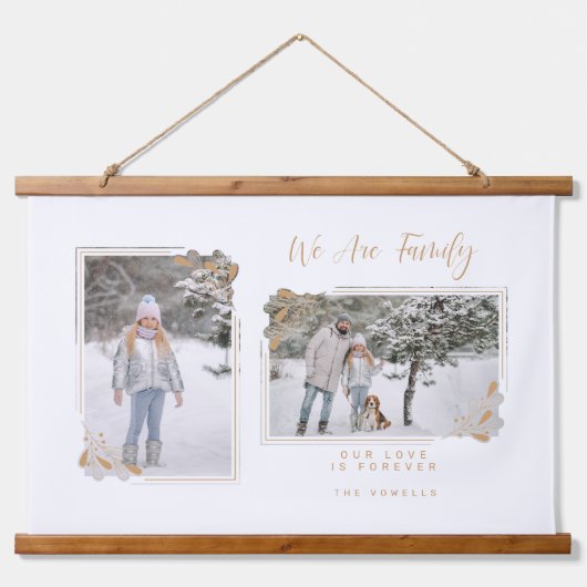 ホワイトゴールデンファンシーミニマリストの枝2枚の写真 吊り下げ型タペストリー (正面)