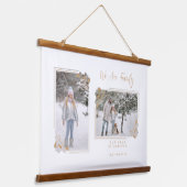 ホワイトゴールデンファンシーミニマリストの枝2枚の写真 吊り下げ型タペストリー (傾斜あり)