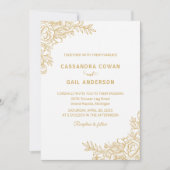 ホワイトゴールデンフローラ結婚式招待状 招待状 (正面)
