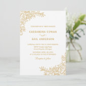 ホワイトゴールデンフローラ結婚式招待状 招待状 (スタンド正面)