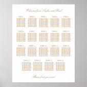 ホワイトゴールデンベージュ19テーブ結婚ルの座席表 ポスター (正面)